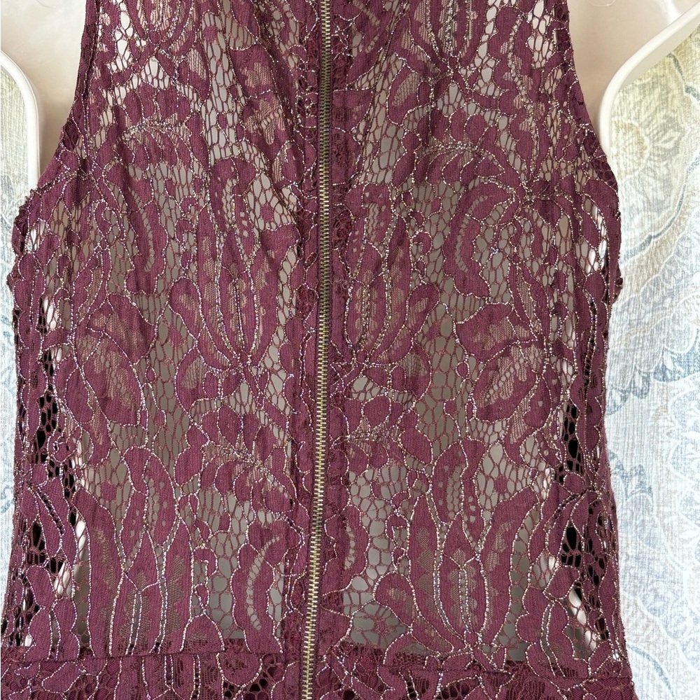 Charlotte Russe  Burgundy A-line Romper - Picture 4 of 12